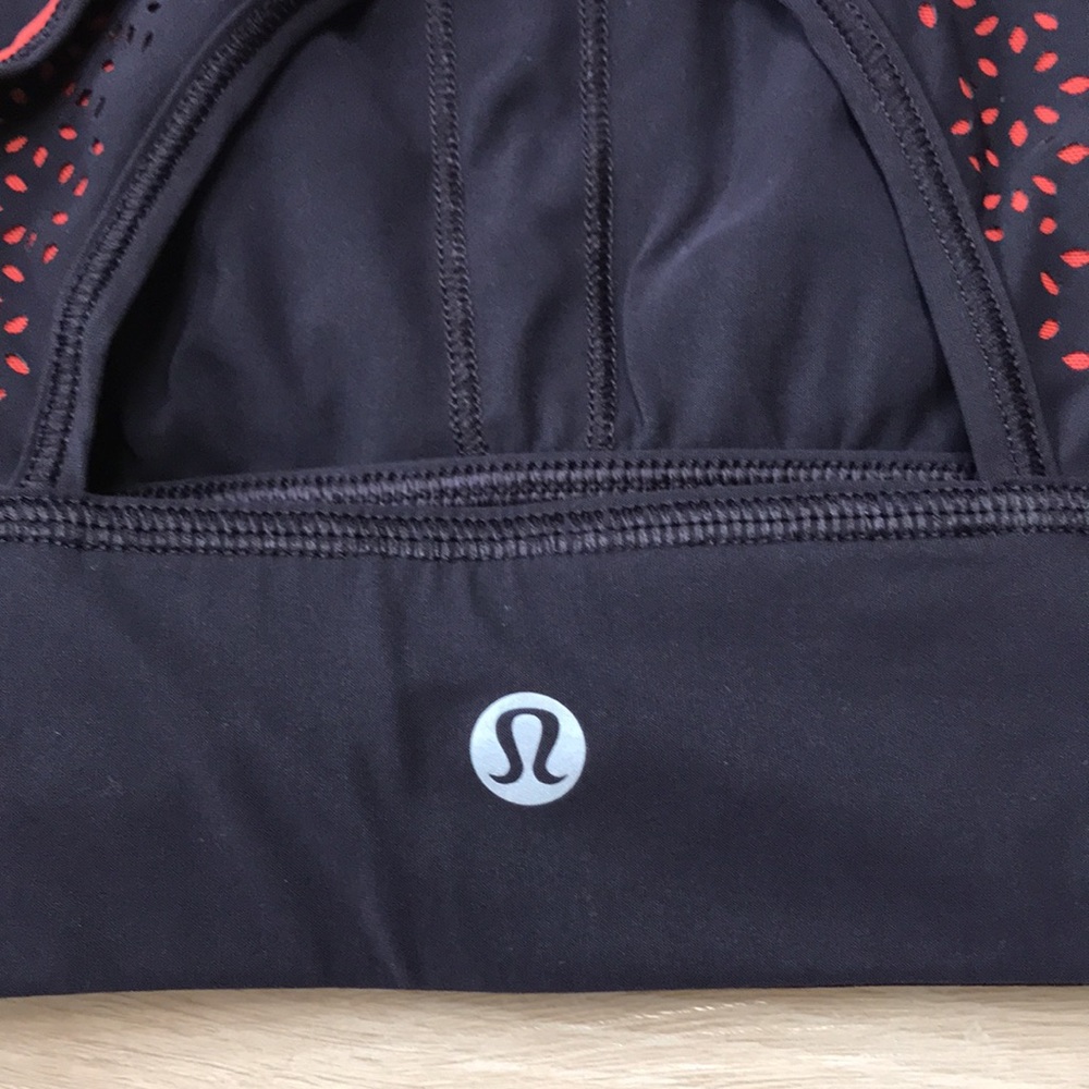 LULULEMON SPORTS TOP BLACK / ORANGE SIZE 8 - Picture 4 of 6